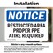 Signmission Restricted Area Proper O.R. Attire Required OSHA Notice Sign, Vinyl Decal, 10in W x 7in L, 2PK OS-2PACK-NS-D-710-L-18084 - alternate 5